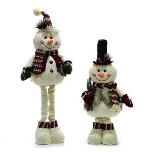 Χριστουγεννιάτικο Χιονάνθρωπος Με Εκτεινόμενα Πόδια 59/73cm Σε 2 Σχέδια