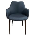 Καρέκλα Τραπεζαρίας ArteLibre LUZIA Γκρι/Καρυδί Ύφασμα/Μέταλλο 57x60x78cm