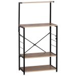 Ραφιέρα Κουζίνας ArteLibre GRANTHAM Δρυς/Μαύρο Μοριοσανίδα/Μέταλλο 60x40x123cm