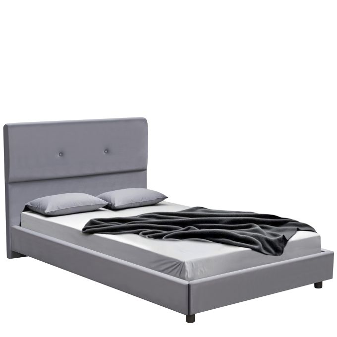 Κρεβάτι Ημίδιπλο ArteLibre TAMAHAWK Γκρι Ύφασμα Για Στρώμα 120x200cm