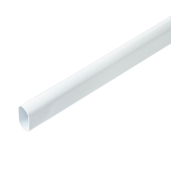 Ράγα Ντουλάπας Οβάλ Λευκό Ατσάλι 30x15x1200mm