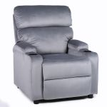 Πολυθρόνα Ανακλινόμενη ArteLibre RANA Γκρι Βελούδο 80x95x103cm