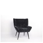 Πολυθρόνα ArteLibre TIVA Μαύρο Ύφασμα Σενίλ/Μέταλλο 84x78x77cm
