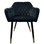 Καρέκλα Τραπεζαρίας ArteLibre ESPERANZA Μαύρο Βελούδο/Μέταλλο 56x60x81cm