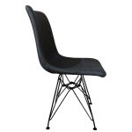 Καρέκλα Τραπεζαρίας ArteLibre SELVA Γκρι/Μαύρο PU/Μέταλλο 43x57x81cm