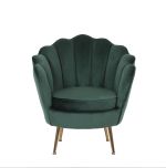 Πολυθρόνα ArteLibre FLORIAN Πράσινο Βελούδο/Μέταλλο/Ξύλο 74x80x75cm