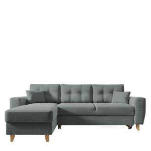 Καναπές Γωνιακός ArteLibre Αναστρέψιμη Γωνία JESSIE 235x160x85cm Ανοιχτό Γκρι