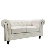 Καναπές Διθέσιος ArteLibre AVERY Λευκό PU 155x90x73cm