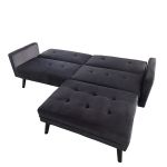 Καναπές Κρεβάτι Γωνιακός ArteLibre ALFVIN Μαύρο Ύφασμα 211x158x83cm