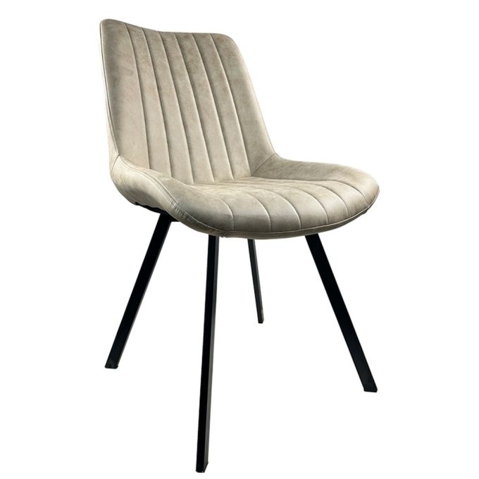 Καρέκλα Τραπεζαρίας ArteLibre MILONGA Μπεζ/Μαύρο PU/Μέταλλο 55x61x88cm