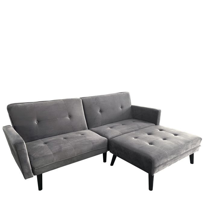 Καναπές Κρεβάτι Γωνιακός ArteLibre ALFVIN Γκρι Ύφασμα 211x158x83cm