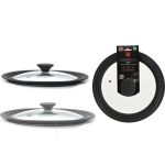 Καπάκι Διάφανο/Μαύρο Γυαλί/Σιλικόνη 24/26/28cm 2Τμχ