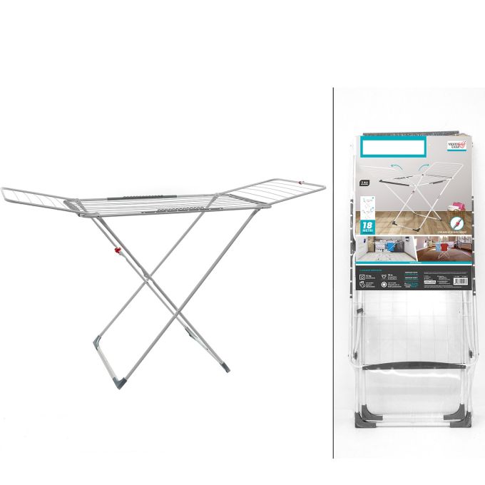 Απλώστρα Ρούχων Λευκό Μέταλλο 127x55x5cm