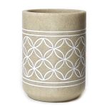 Ποτήρι Μπάνιου Γεωμετρικά Σχήματα Μπεζ Polyresin