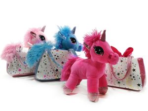 Κουκλάκι Μαλακό Μονόκερος Σε Πουγκί 20cm Σε 3 Χρώματα Για 3+ Ετών