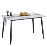 Τραπέζι Τραπεζαρίας ArteLibre VENSHIRE Λευκό Μάρμαρο/Μαύρο Κεραμικό/Μέταλλο 121x72x73cm