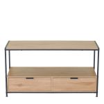 Τραπεζάκι Σαλονιού ArteLibre WEXLEY Δρυς/Μαύρο Μοριοσανίδα/Μέταλλο 100x40x50cm