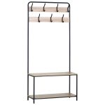 Έπιπλο Εισόδου ArteLibre NORFIELD Δρυς/Μαύρο Μοριοσανίδα/Μέταλλο 80x30x170cm