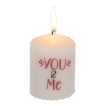 Κερί Κύλινδρος ‘You & Me’ Λευκό 6x8cm