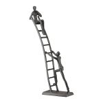 Γλυπτική Σκάλα Μεταλλική Σκούρο Καφέ 17X6X34Cm 17X6X34Cm