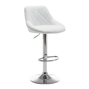 Σκαμπό Bar ArteLibre GARSA Με Πλάτη Πτυσσόμενο Λευκό PU/Μέταλλο 46x46x83-105cm