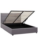 Κρεβάτι Διπλό ArteLibre CLOUDREST Γκρι Ύφασμα 214x168x109cm (Στρώμα 160x200cm)