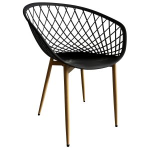 Καρέκλα Κήπου ArteLibre BALI Μαύρο/Φυσικό PP/Μέταλλο 62x42x82cm