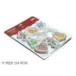 Φορμάκια Για Μπισκότα Χριστουγεννιάτικες Φιγούρες Λευκό PP Σετ 9Τμχ