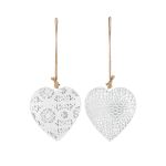 Διακοσμητικό Κρεμαστό ArteLibre Καρδιά Λευκό Μέταλλο 2x15x16cm Σε 2 Σχέδια