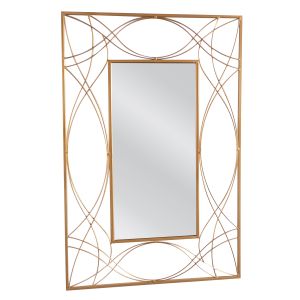 Καθρέπτης Τοίχου ArteLibre ASGON Χρυσό Μέταλλο/Γυαλί 90x1.5x60cm