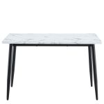 Τραπέζι Τραπεζαρίας ArteLibre IRWELL Λευκό Μάρμαρο/Μαύρο Μέταλλο/Μοριοσανίδα 120x80x75cm