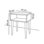 Κομοδίνο ArteLibre GANIRU Καρυδί Μοριοσανίδα/Ξύλο 45x30x60cm