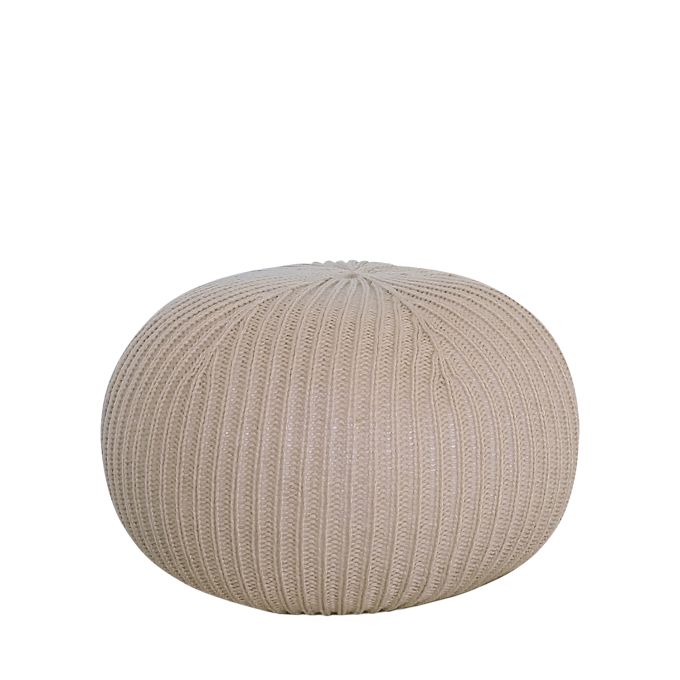 Πουφ Σκαμπό ArteLibre GULRU Αποσπώμενο Κάλυμμα Μπεζ Πλεκτό 50x50x35cm