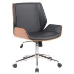 Καρέκλα Γραφείου ArteLibre ZAREK Μαύρο/Καφέ Ξύλο/PU/Αλουμίνιο 61x66.5x88.5-98m