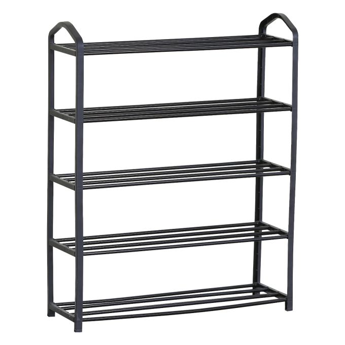 Παπουτσοθήκη ArteLibre DOZER Με 5 Ράφια Μαύρο Μέταλλο 62x20x79cm