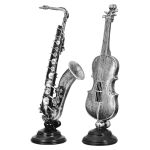 Γλυπτική Συνθετική Ρητίνη Ασημί Χρώμα 2 Ποικιλία 15X10X37Cm 15X10X37Cm