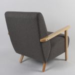 Πολυθρόνα ArteLibre GREVILLEA Γκρι/Φυσικό Ύφασμα/Ξύλο 82x70.5x85cm