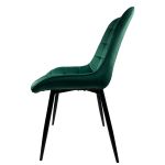 Καρέκλα Τραπεζαρίας ArteLibre BRISA Πράσινο/Μαύρο Βελούδο/Μέταλλο 53x60x85cm