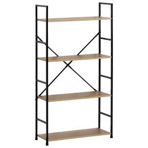 Ραφιέρα ArteLibre DARROW Με 4 Ράφια Δρυς/Μαύρο Μοριοσανίδα/Μέταλλο 58.6x23.5x112cm