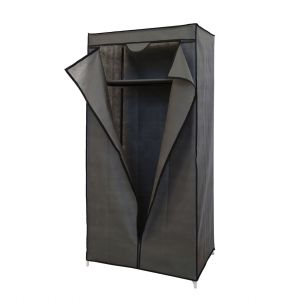 Ντουλάπα Ρούχων Γκρι Ύφασμα/Μέταλλο 75x45x160cm