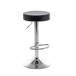 Σκαμπό Bar ArteLibre LORTHA Πτυσσόμενο Μαύρο PU/Μέταλλο Φ39x64-86cm