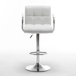 Σκαμπό Bar ArteLibre DOKK Με Πλάτη Πτυσσόμενο Λευκό PU/Μέταλλο 52x56x94-115cm