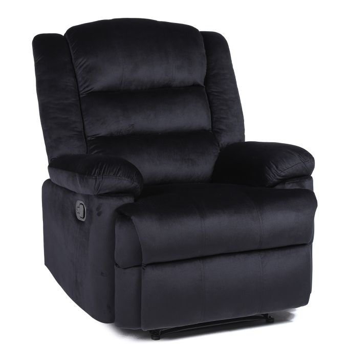 Πολυθρόνα Ανακλινόμενη ArteLibre CARINAE Μαύρο Βελούδο 93x90x100cm