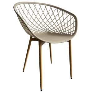 Καρέκλα Κήπου ArteLibre BALI Μπεζ/Φυσικό PP/Μέταλλο 62x42x82cm