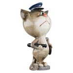 Φιγούρα Γάτα 'Policeman' Πολυ Γκρι 6x8x13.5cm