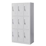 Φοριαμός ArteLibre 9 Θέσεων EARNUR Ανοιχτό Γκρι Μέταλλο 90x45x185cm