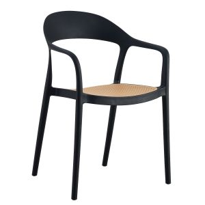 Πολυθρόνα Κήπου ArteLibre VITI-LEVU Μαύρο/Φυσικό PP 51.5x57x81cm