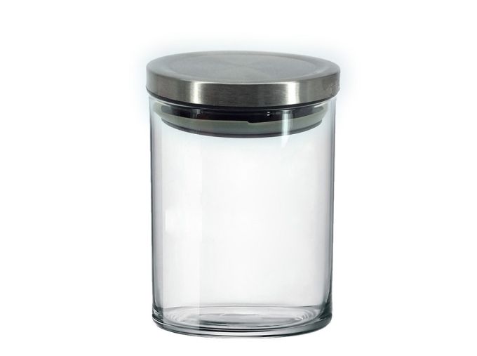 Δοχείο Με Μεταλλικό Πώμα Διάφανο Γυαλί 800ml