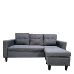 Καναπές Γωνιακός ArteLibre GRETEL Αναστρέψιμος Γκρι Ύφασμα 182x122x70cm