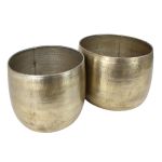 Τραπεζάκι-Κασπώ ArteLibre Χρυσό Μέταλλο 59x59x29.5cm Σετ 2Τμχ